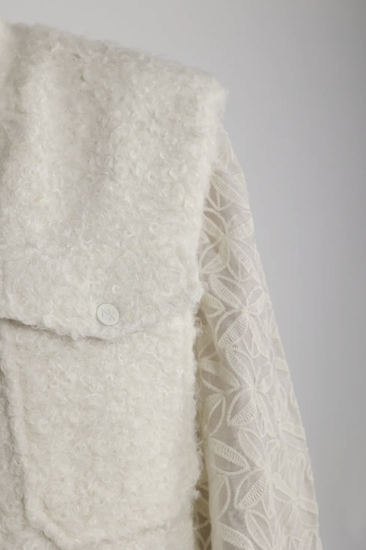 NUKUS Mia Gilet Boucle Off White