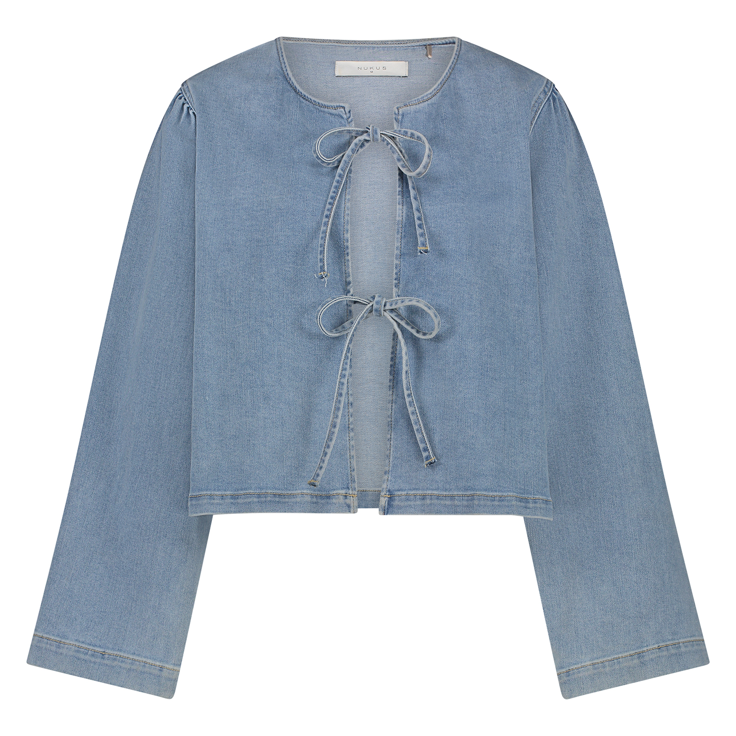 NUKUS Top Bowy Blouse Bleached Denim