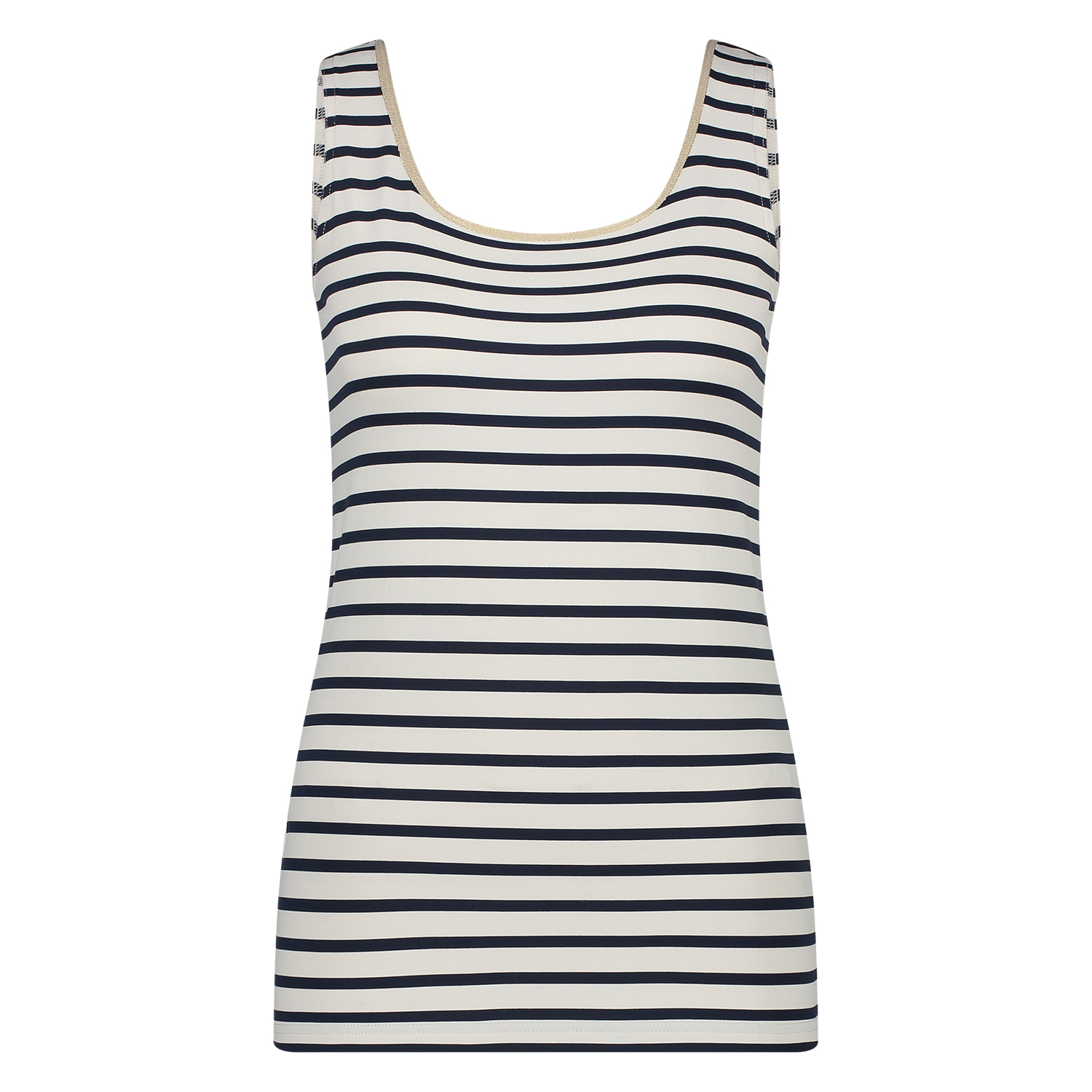 NUKUS Top Juba Singlet Stripe Off White / Navy