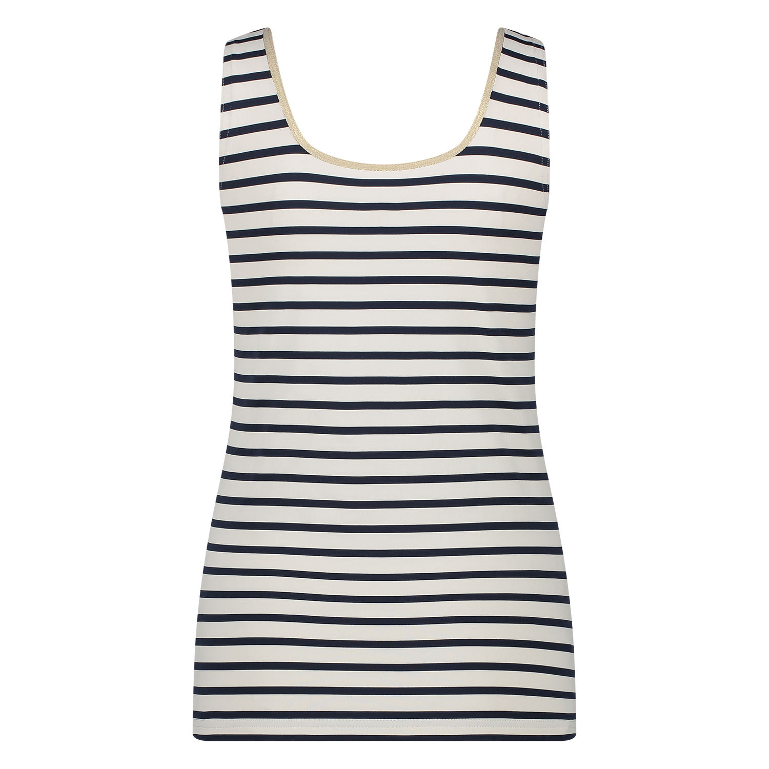 NUKUS Top Juba Singlet Stripe Off White / Navy