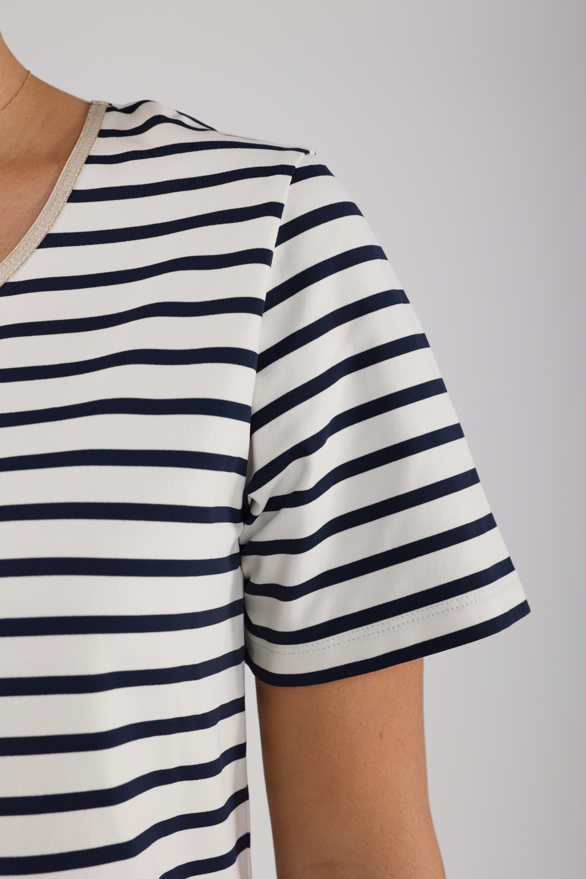 NUKUS Top Tirza Top Stripe Off White Navy