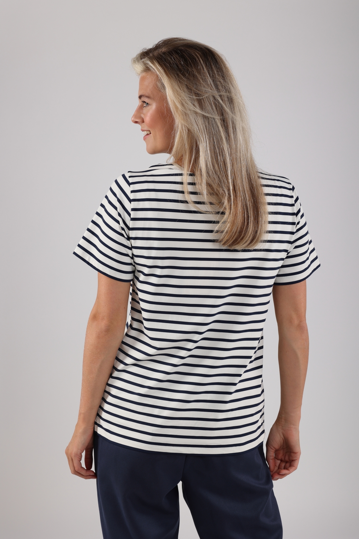 NUKUS Top Tirza Top Stripe Off White Navy