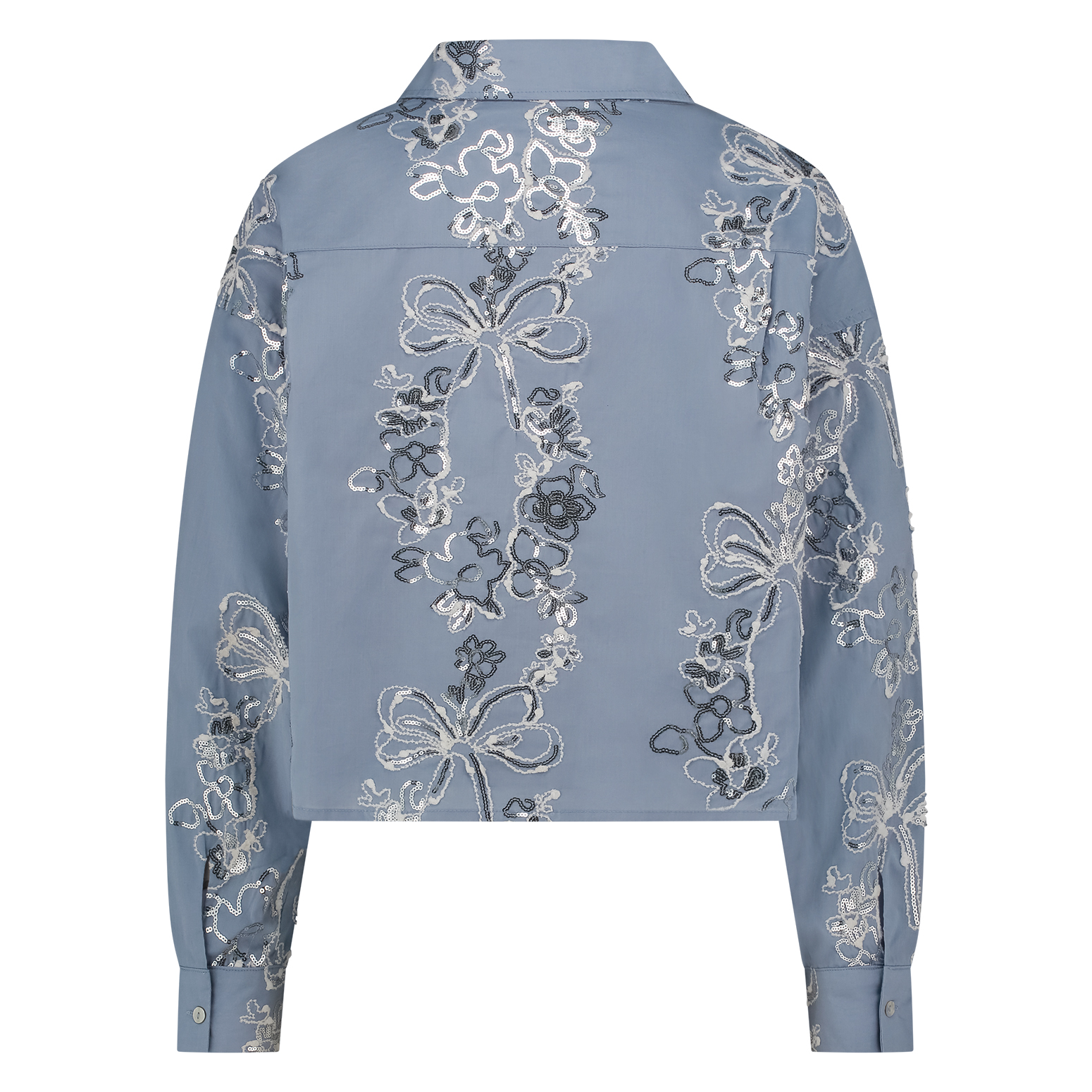 Tessa Blouse Paillet Sky Blue Blauw