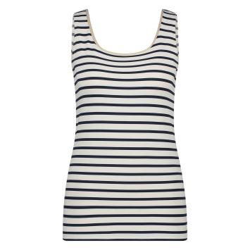 NUKUS Top Juba Singlet Stripe Off White / Navy